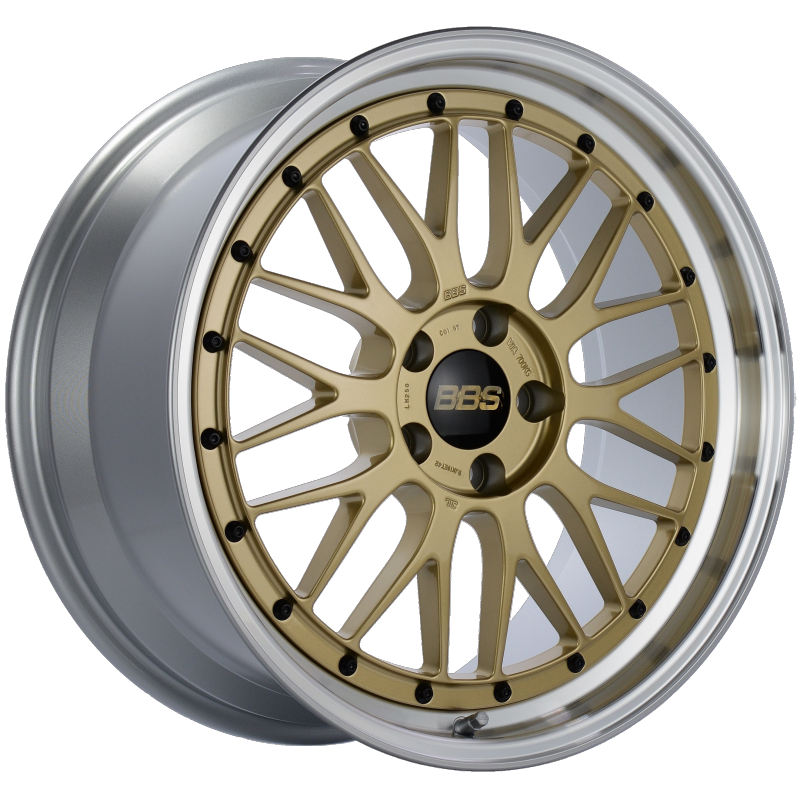 BBS LM 19x9 5x112 ET42 Gold Center Diamond Cut Lip Wheel -82mm PFS/Clip Required LM250GPK
