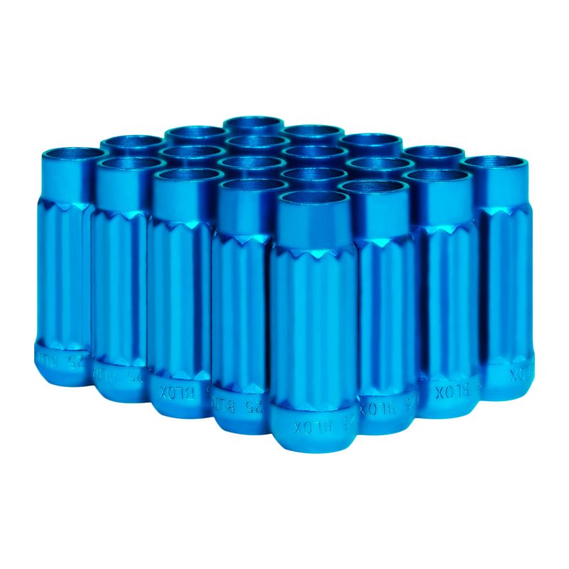 BLOX Racing Tuner 12P17 Steel Lug Nuts - Blue 12x1.25 Set of 20 12-Sided 17mm BXAC-00145-BL