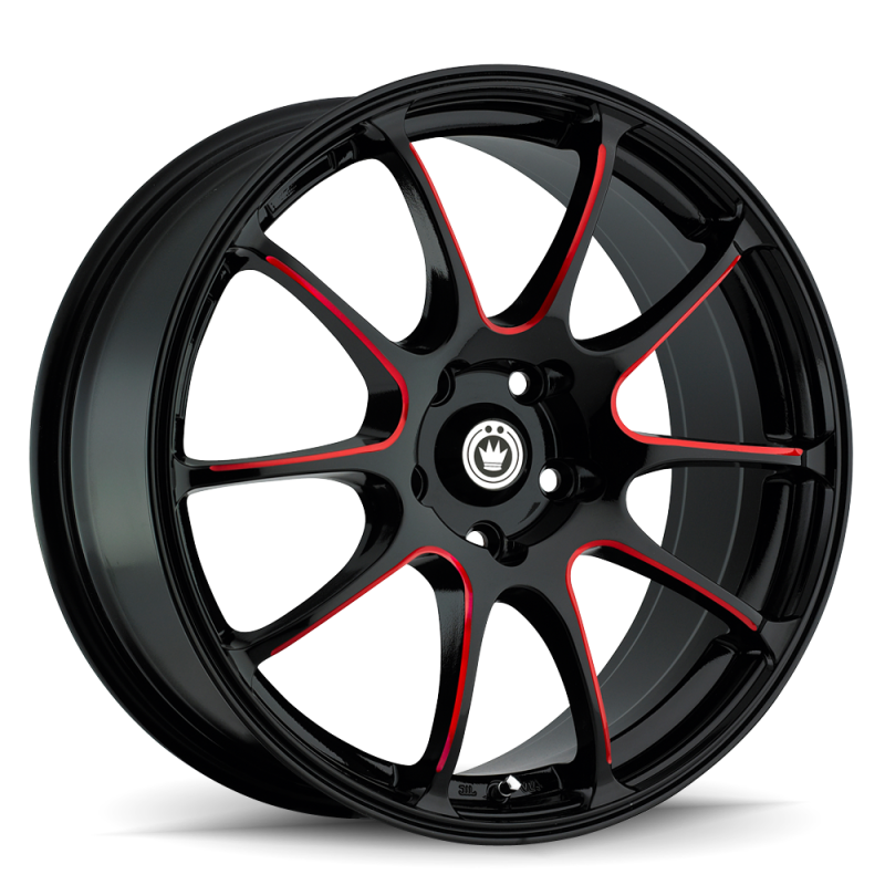Konig Illusion 17x7 5x114.3 ET40 Black/Ball Cut Red IL7751440R