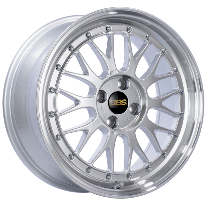 BBS LM 17x7.5 4x100 ET40 Diamond Silver Center Diamond Cut Lip Wheel -70mm PFS/Clip Required LM198DSPK