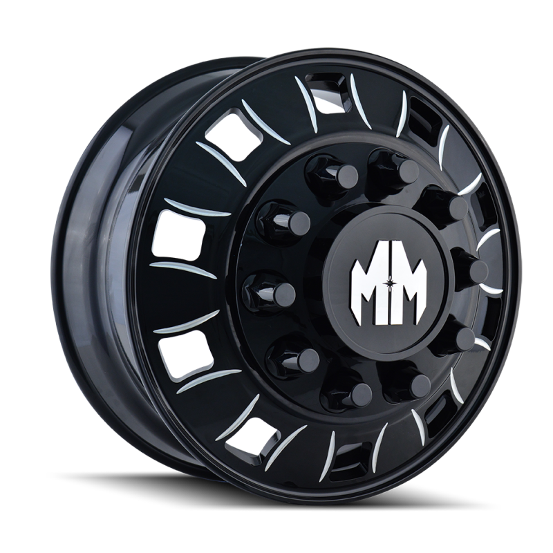 Mayhem Bigrig 8180 Series Gloss Black Wheels with Milled Spokes 8180-245810BI