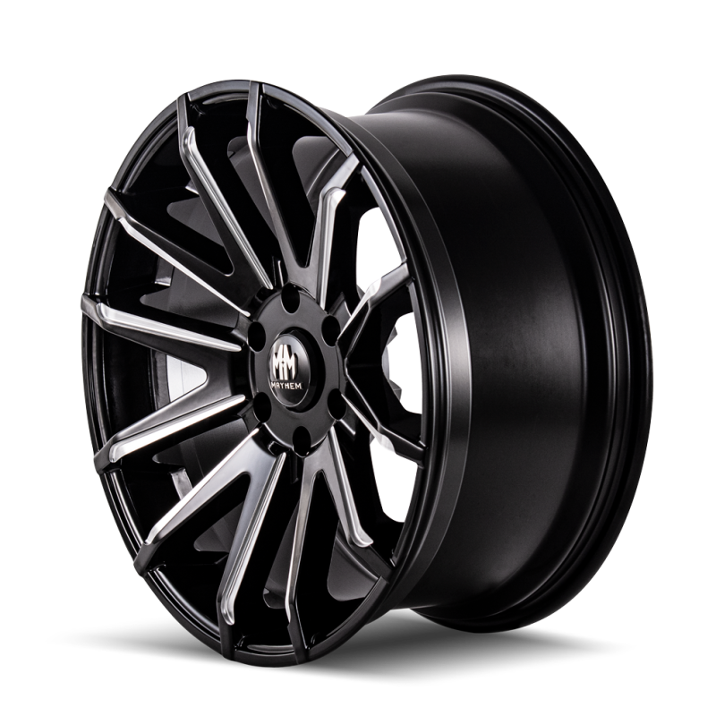 Mayhem Crossfire 8109 Series Gloss Black Wheels with Dark Clearcoated Milled Accents 8109-22983BM25