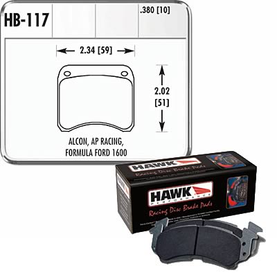 Hawk Performance Black Racing Brake Pads HB117M.380