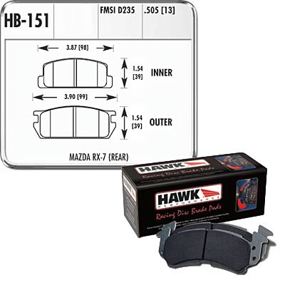 Hawk Performance Blue 9012 Racing Brake Pads HB151E.505