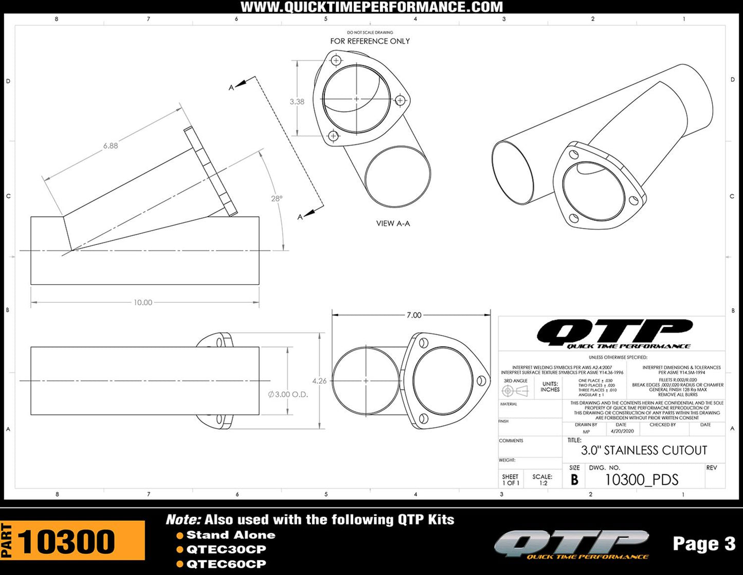 Quick Time Performance Exhaust Cutouts 10300