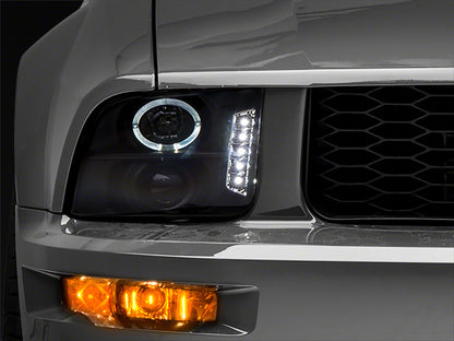 Raxiom LED Halo Projector Headlights; Black Housing; Clear Lens