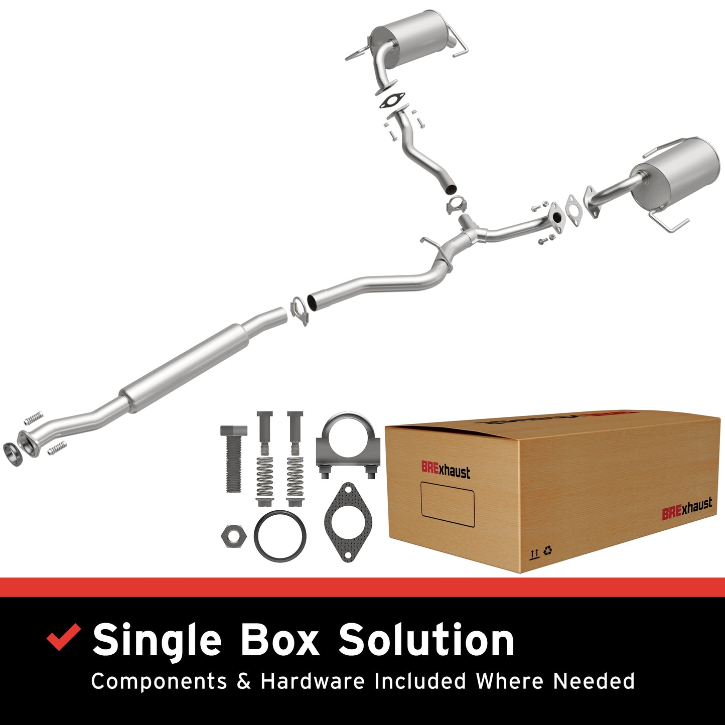 BRExhaust 2005-2009 Subaru Outback 2.5L Direct-Fit Replacement Exhaust System