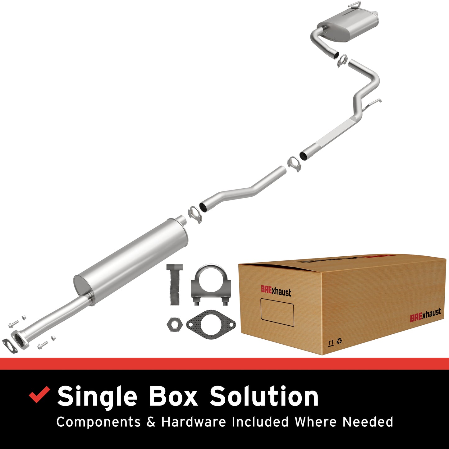 BRExhaust 2002-2006 Nissan Altima 2.5L Direct-Fit Replacement Exhaust System