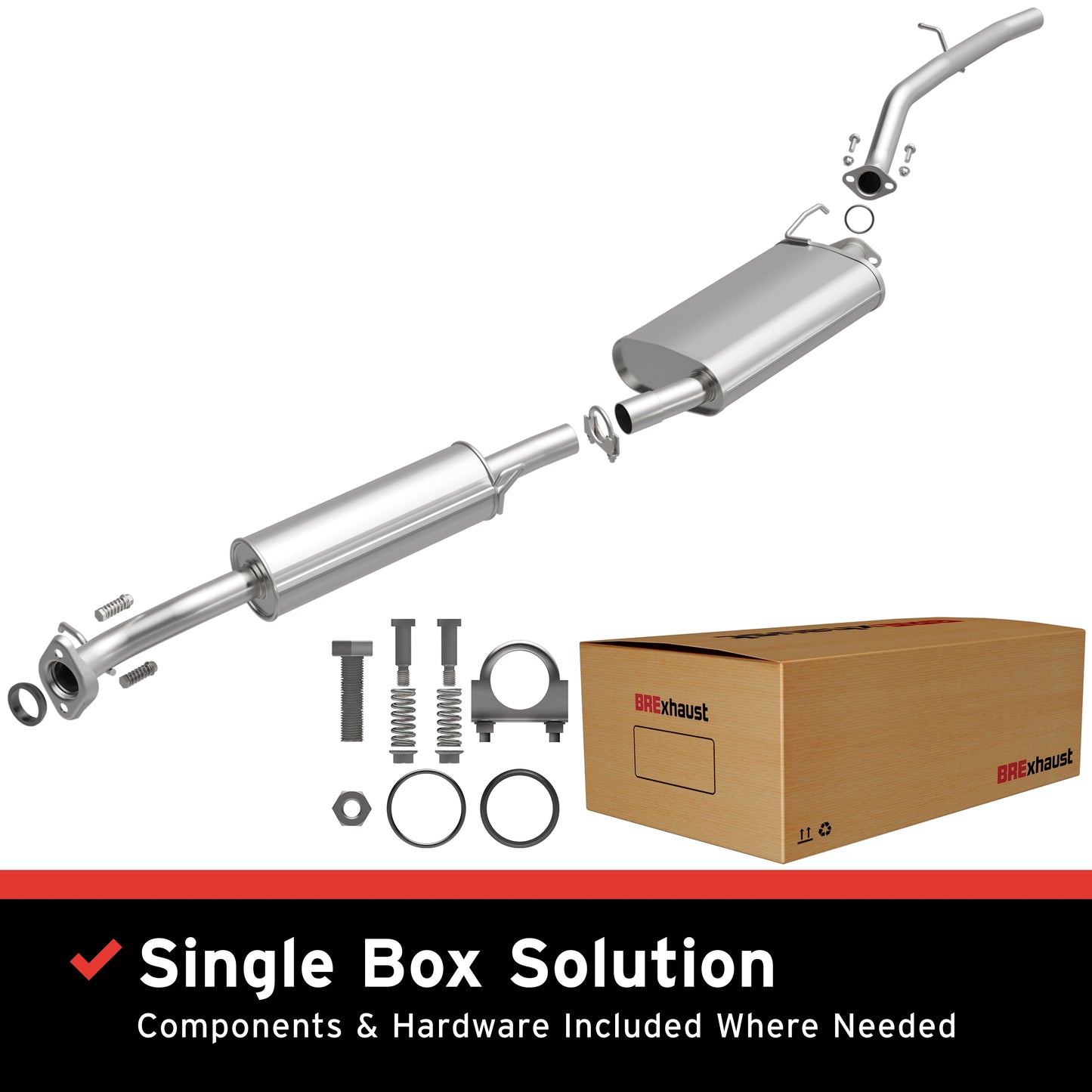 BRExhaust 2003-2011 Honda Element 2.4L Direct-Fit Replacement Exhaust System
