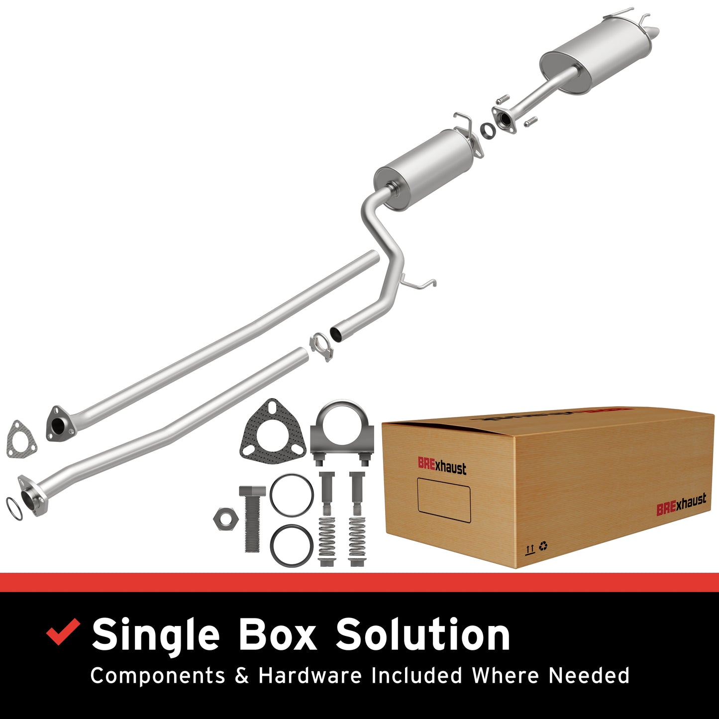 BRExhaust 2012-2015 Honda Civic 1.8L Direct-Fit Replacement Exhaust System