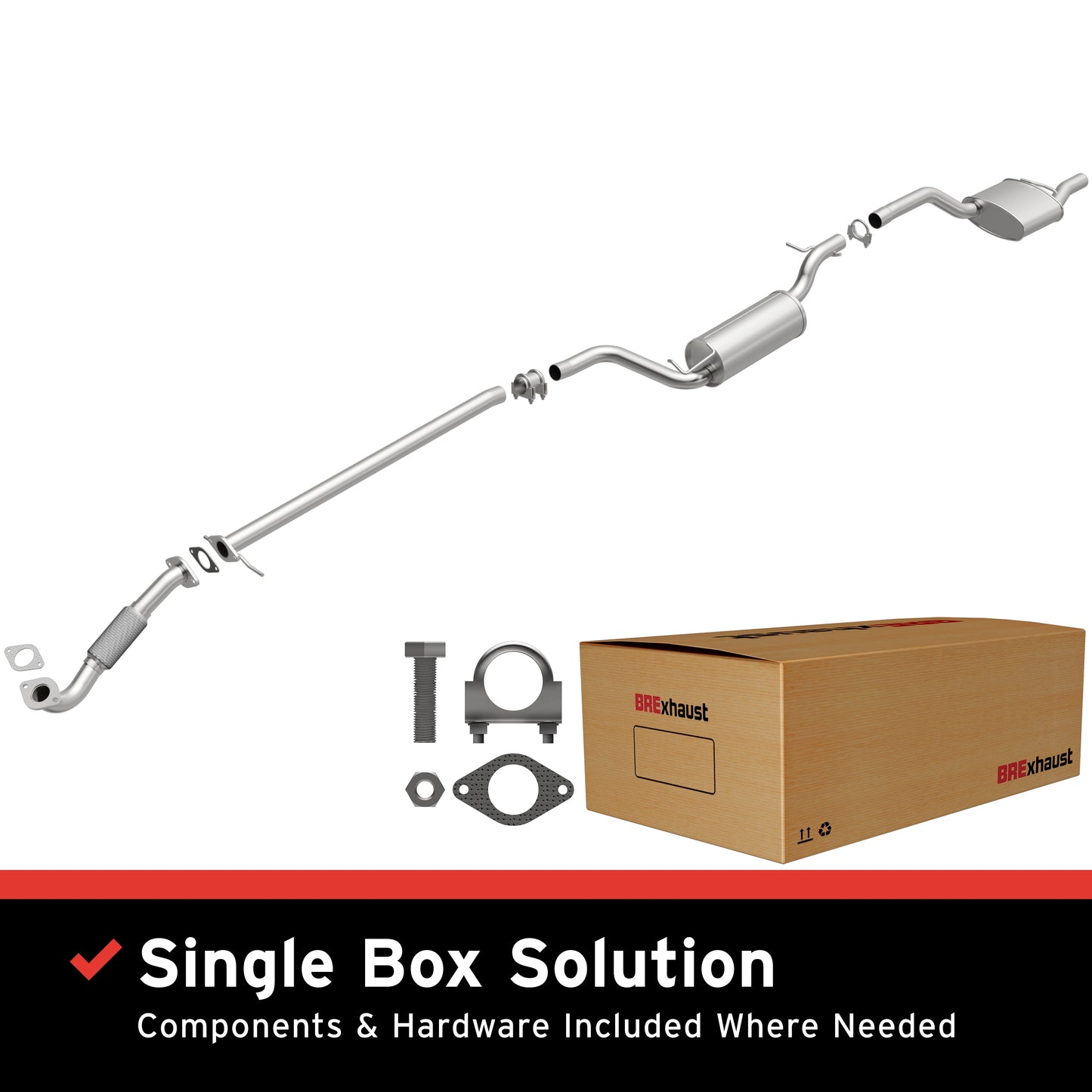 BRExhaust 2000-2004 Ford Focus 2.0L Direct-Fit Replacement Exhaust System