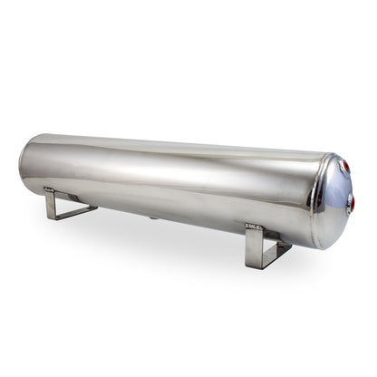 4 Gal Aluminum Air Tank; (4) 1/4 In.  Face Ports & (2) 3/8 In.  End Ports; 6 In. D X 30 In. L Light Weight Raw Aluminum 200PSI Maximum Operating Pressure.