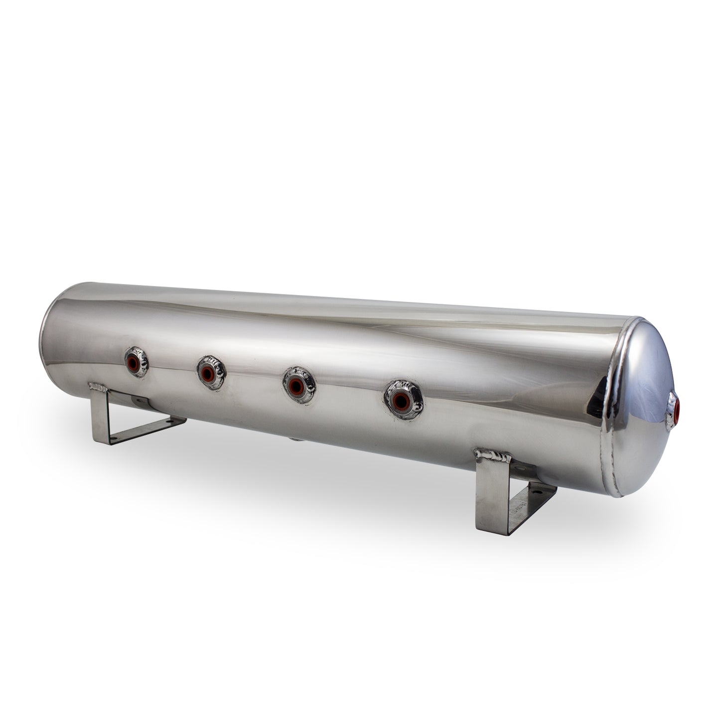 2.5 Gallon Aluminum Air Tank; (4) 1/4 In.  Face Ports; 6 In.  D X 20 In.  L Light Weight Raw Aluminum 200PSI Maximum Operating Pressure.