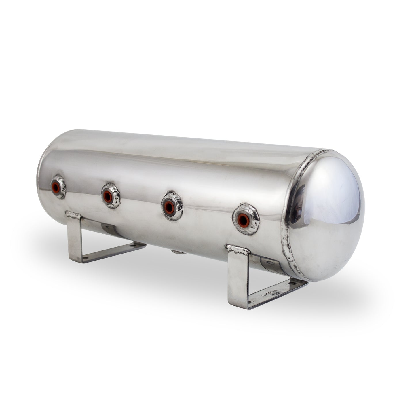 2.5 Gallon Aluminum Air Tank; (4) 1/4 In.  Face Ports; 6 In.  D X 20 In.  L Light Weight Polished Aluminum 200PSI Maximum Operating Pressure.