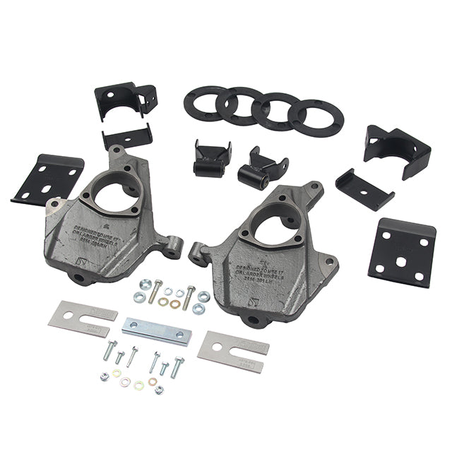 BELLTECH 1016 LOWERING KITS  Front And Rear Complete Kit W/O Shocks 2016.5-2018 Chevrolet Silverado/Sierra (EST/CREW) 2WD 3-4F/7R