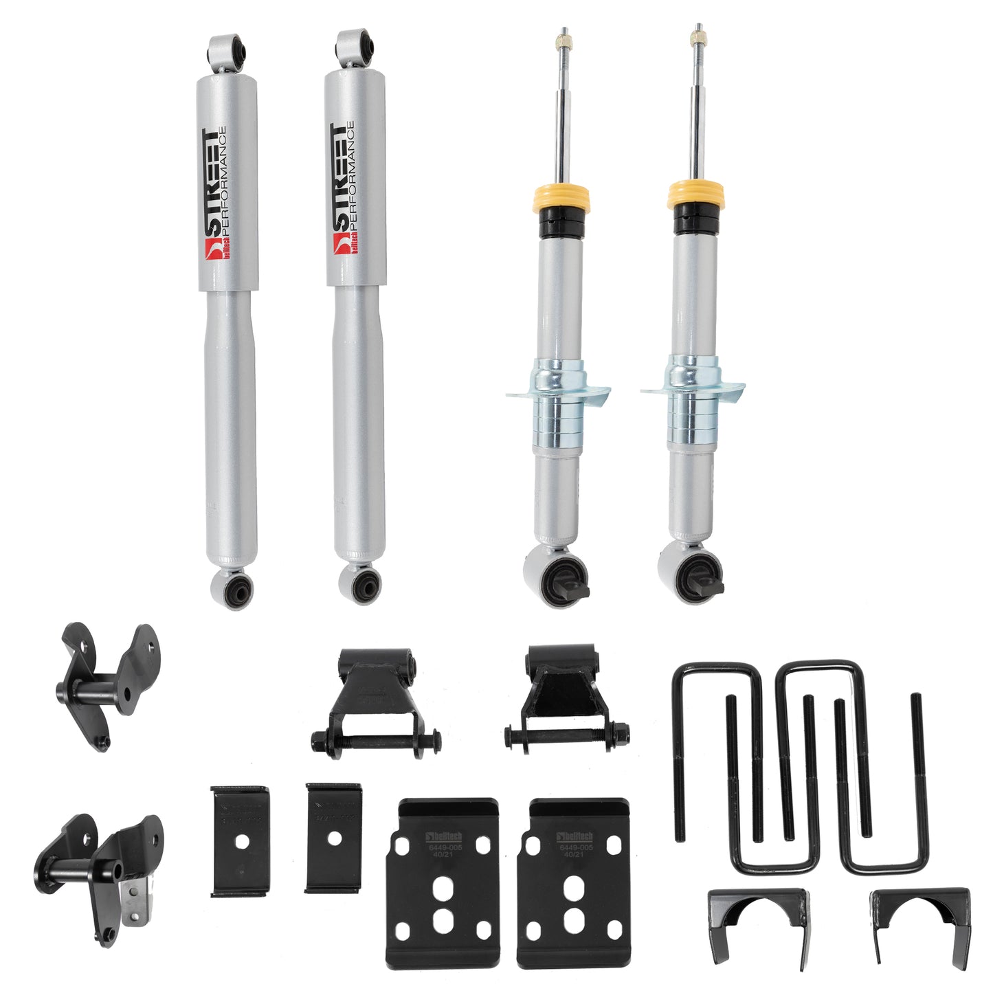 BELLTECH 1050SP LOWERING KIT Front And Rear Complete Kit W/ Street Performance Struts/Shocks 2021+ Ford F-150 2WD -1in. To -3.5in. F / -4.5in. R