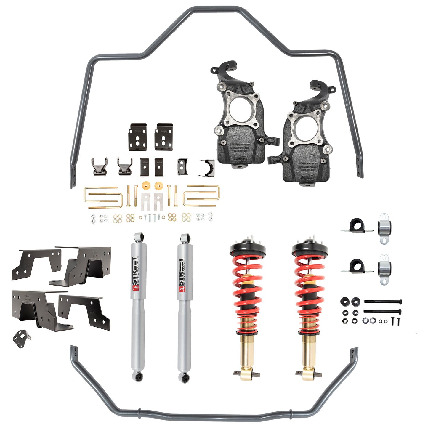 BELLTECH 1051HK PERF HANDLING KIT Complete Kit Inc. Height Adjustable Front Coilovers & Anti-Swaybar Set 2021+ Ford F-150 2WD -3in. To -5.5in.F / -6.5in.R