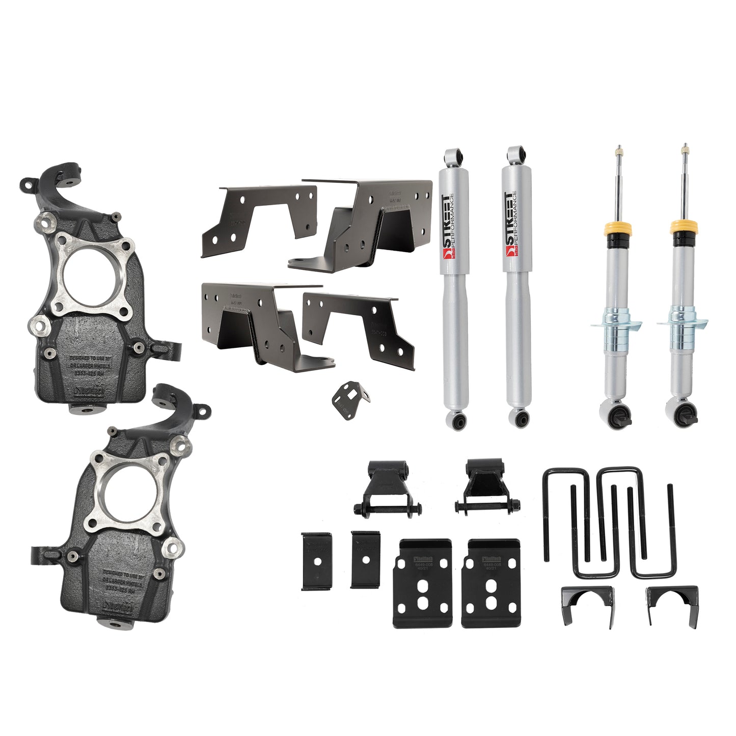 BELLTECH 1051SP LOWERING KIT Front And Rear Complete Kit W/ Street Performance Struts/Shocks 2021+ Ford F-150 2WD -2in. To -5.5in. F / -6.5in. R