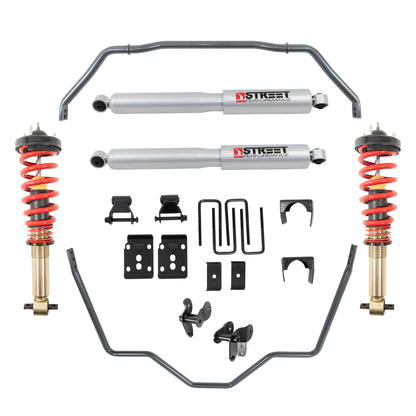 BELLTECH 1054HK PERF HANDLING KIT Complete Kit Inc. Height Adjustable Front Coilovers & Front Sway Bar 2021+ Ford F-150 4WD -1in. To -3.5in. F / -5.5in. R