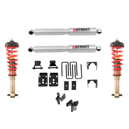 BELLTECH 1054SPC PERF COILOVER KIT Complete Kit Inc. Height Adjustable Front Coilovers 2021+ Ford F-150 4WD -1in. To -3.5in.F / -5.5in.R