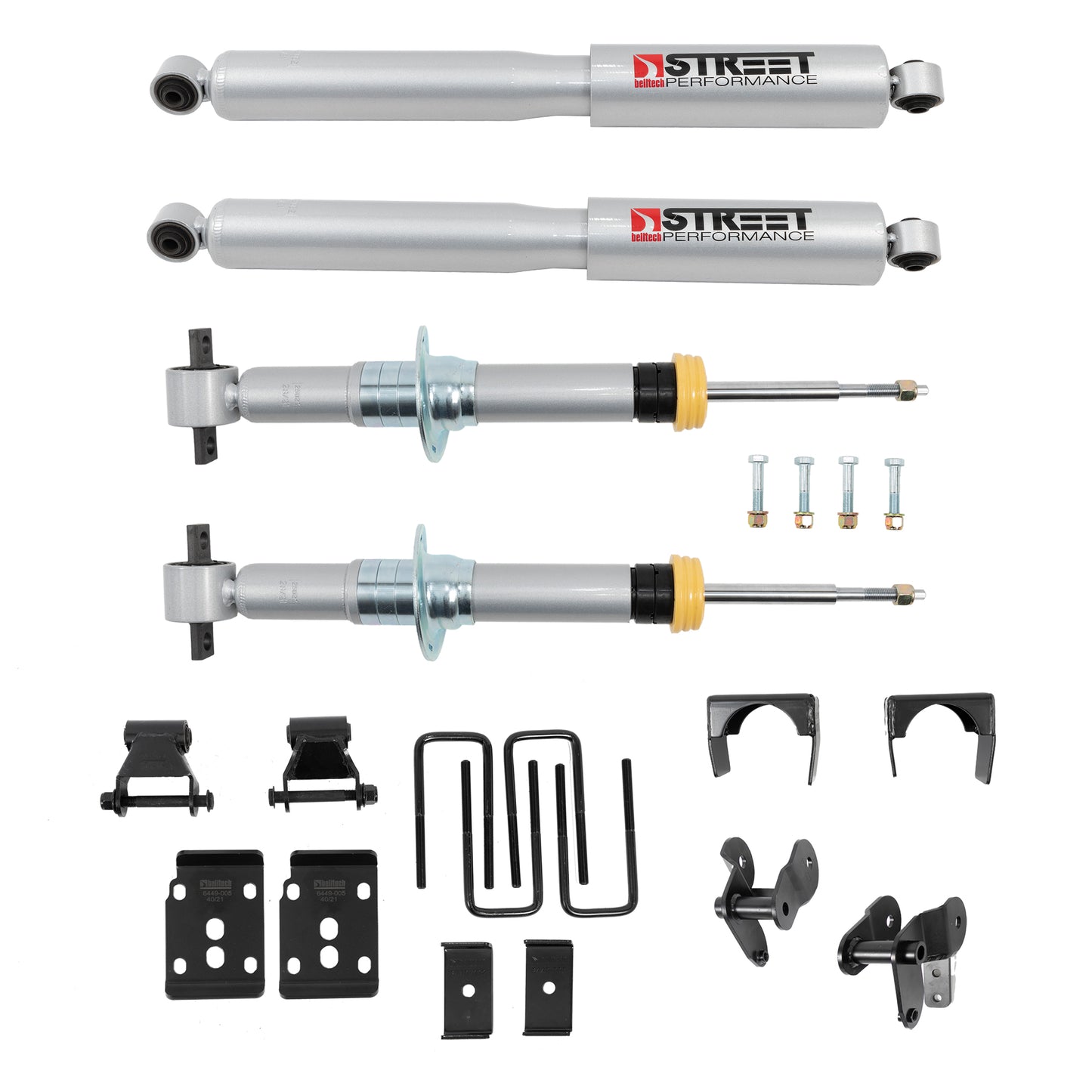BELLTECH 1054SP LOWERING KIT Front And Rear Complete Kit W/ Street Performance Struts/Shocks 2021+ Ford F-150 4WD -1in. To -3.5in. F / -5.5in. R