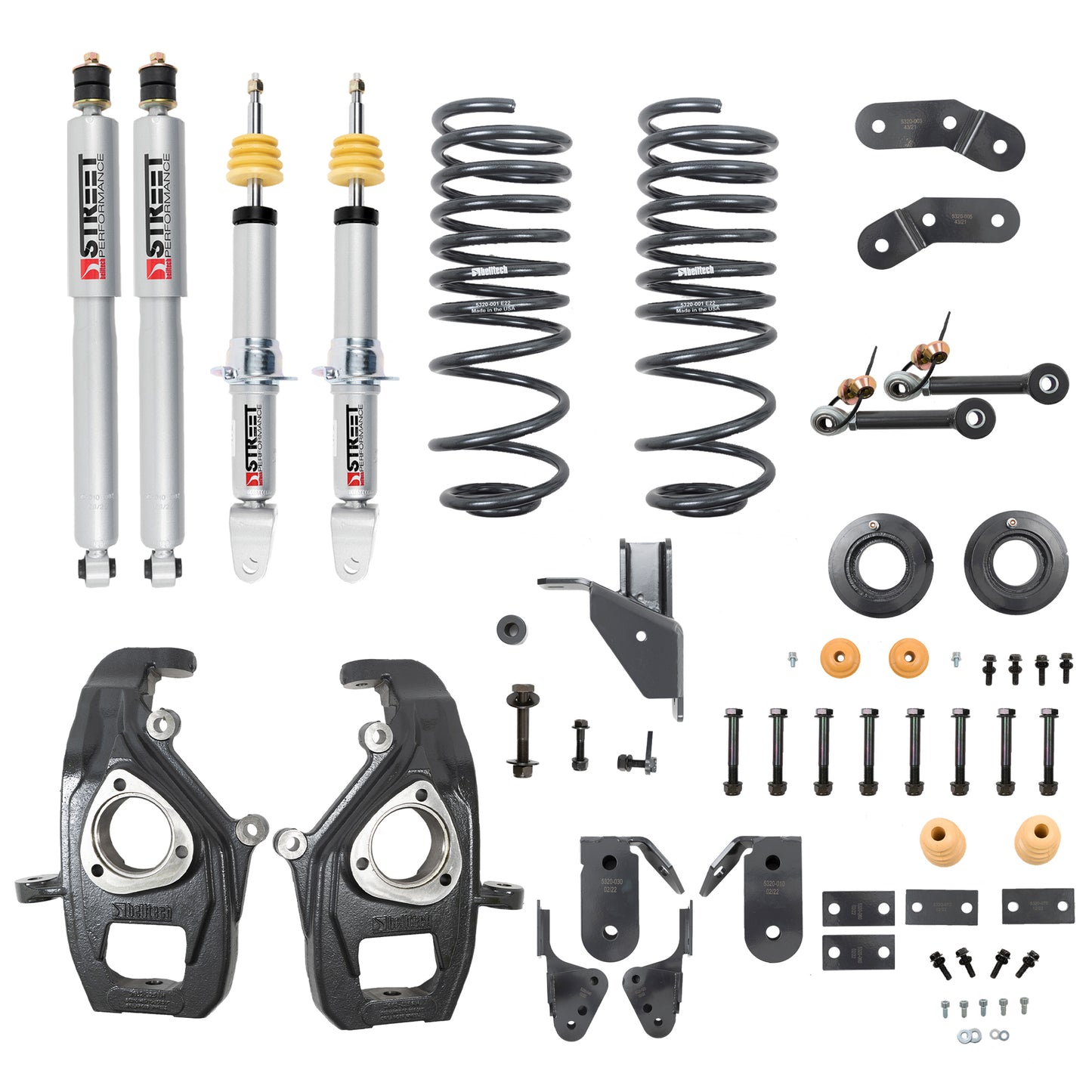 Belltech 1062SP LOWERING KIT Front And Rear Complete Kit W/ Street Performance Shocks 2019+ RAM 1500 2WD/4WD 3-4In. Front / 4-5In. Rear