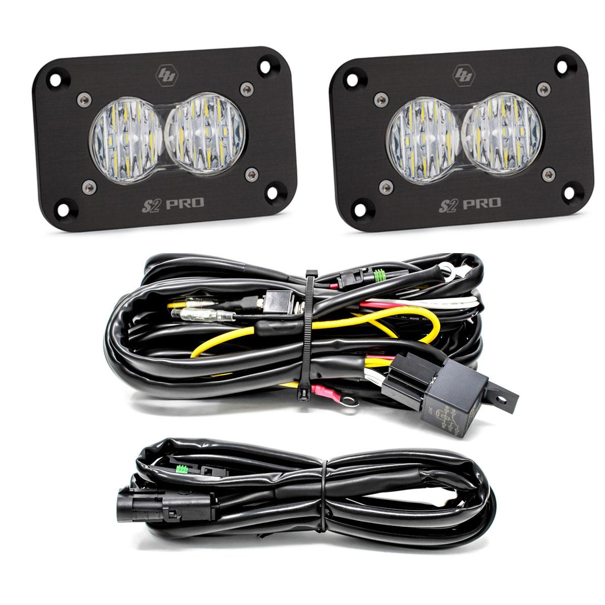S2 Pro Black Flush Mount LED Auxiliary Light Pod