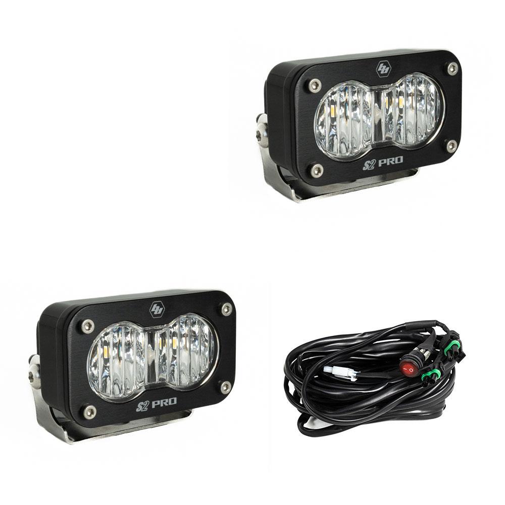 S2 Pro Black LED Auxiliary Light Pod Pair