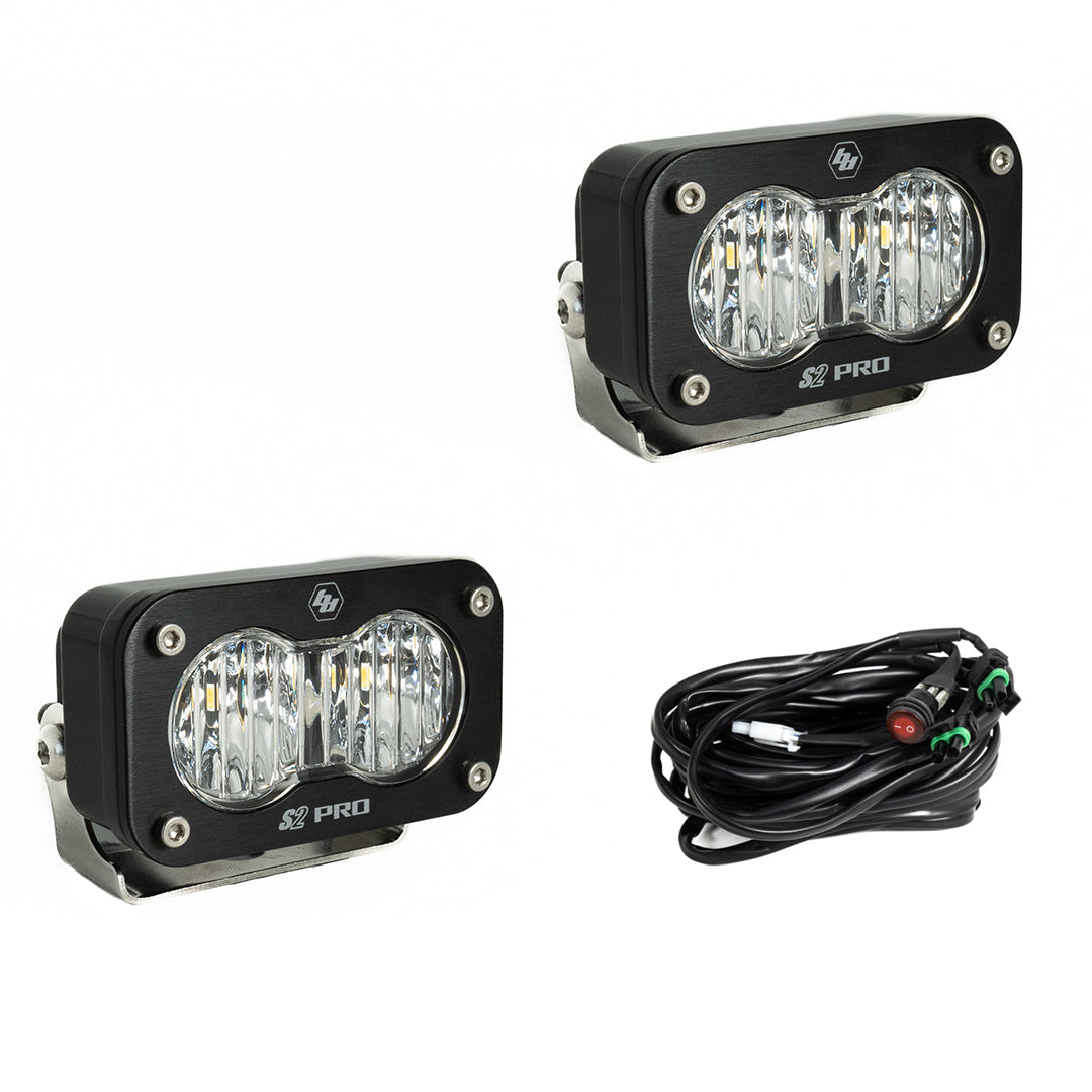 S2 Pro Black LED Auxiliary Light Pod Pair