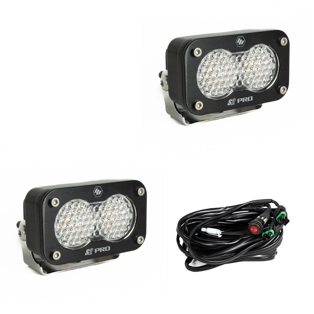S2 Pro Black LED Auxiliary Light Pod Pair
