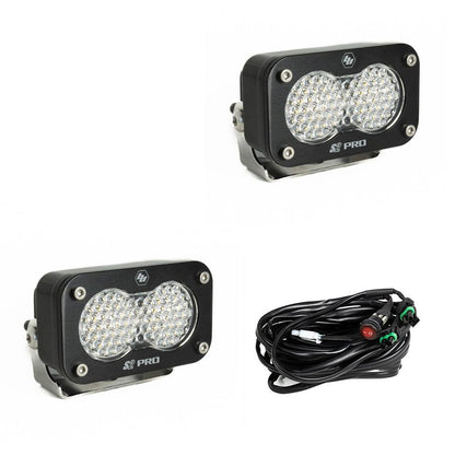 S2 Pro Black LED Auxiliary Light Pod Pair