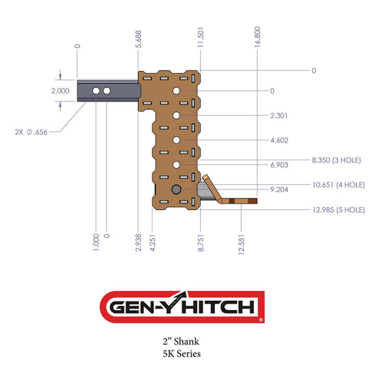 Gen-Y Phantom X Tactical Adjustable Drop Hitches GH-13154X