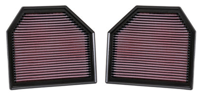 K&N Replacement Air Filter for 11-14 BMW M5/M6 4.4L V8 / 2015 M4/M3 3.0L I6  (2 per box) 33-2488