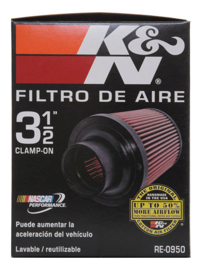 K&N Universal Rubber Filter 3 1/2inch ID FLG / 6inch Base / 4-5/8inch Top / 6inch Height RE-0950