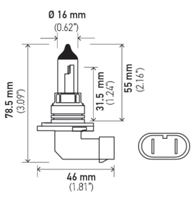 Hella Bulb 9006 12V 55W P22D T4 +50 9006P50