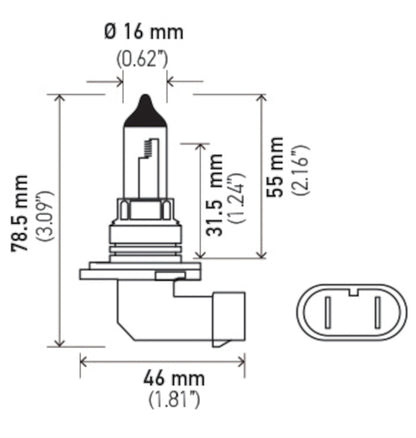 Hella Bulb 9006 12V 55W P22D T4 +50 9006P50