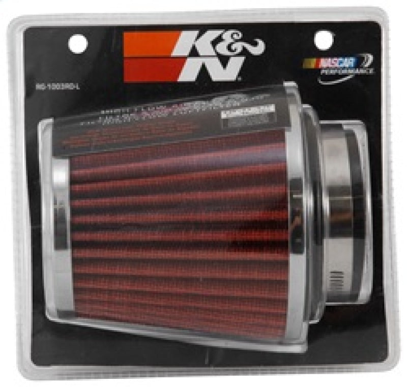 K&N Universal Chrome Filter 2 3/4in FLG / 4 1/2in Bottom / 4 1/2in Height RG-1003RD-L