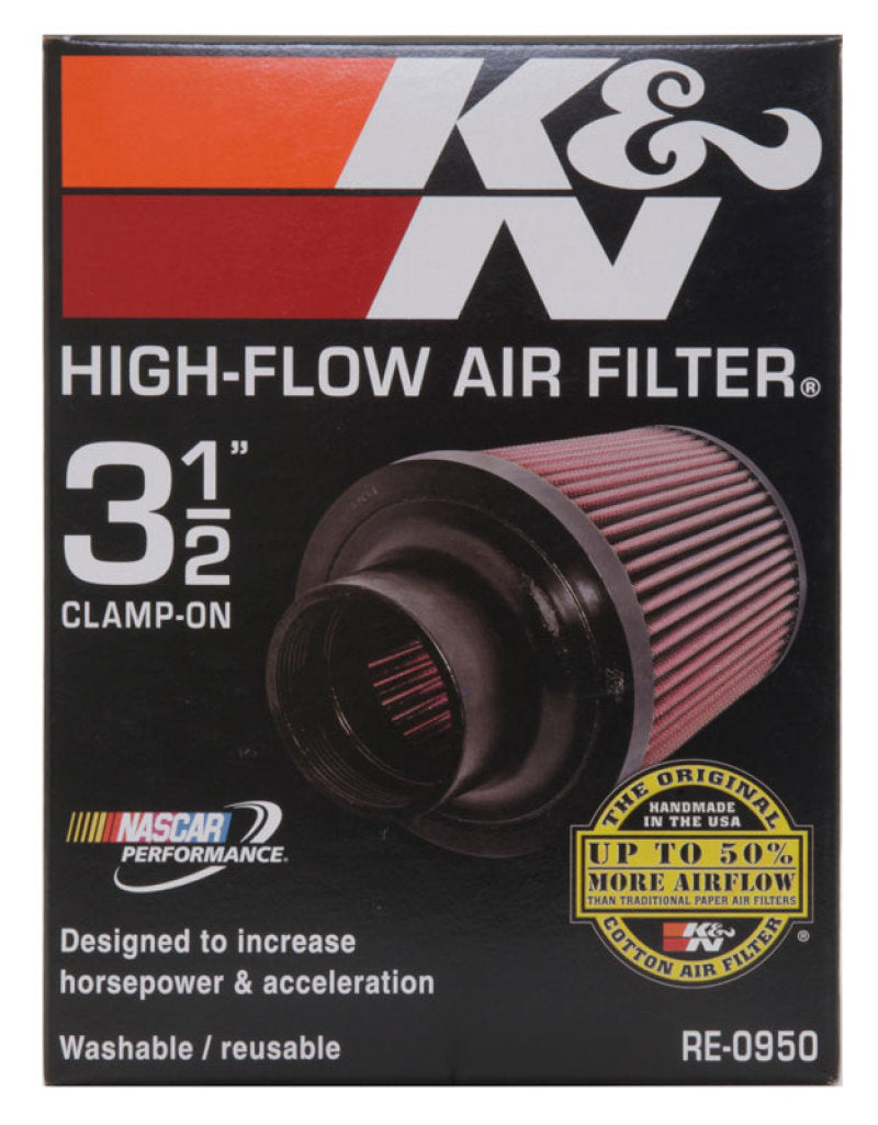 K&N Universal Rubber Filter 3 1/2inch ID FLG / 6inch Base / 4-5/8inch Top / 6inch Height RE-0950