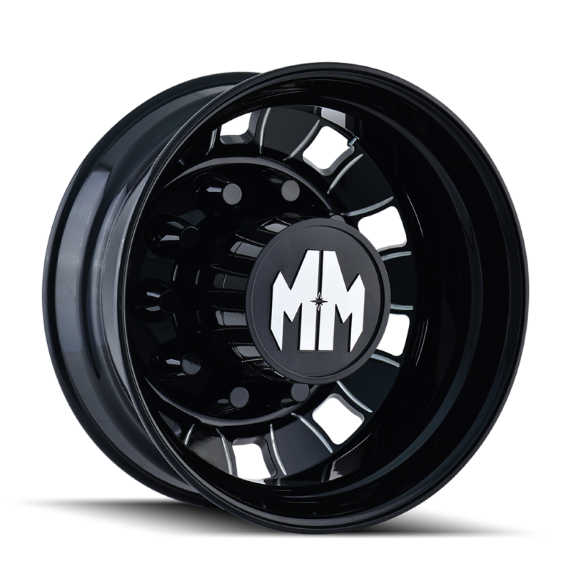 Mayhem Bigrig 8180 Series Gloss Black Wheels with Milled Spokes 8180-245810BMR