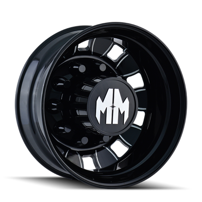 Mayhem Bigrig 8180 Series Gloss Black Wheels with Milled Spokes 8180-245810BMR