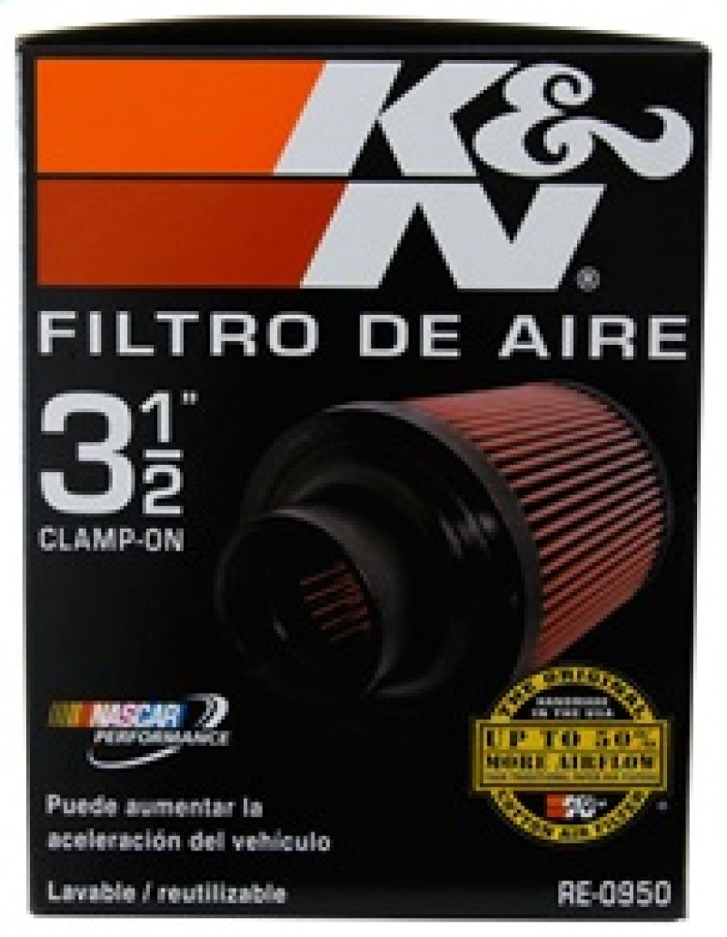 K&N Universal Rubber Filter 3 1/2inch ID FLG / 6inch Base / 4-5/8inch Top / 6inch Height RE-0950