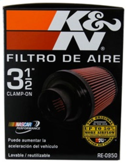 K&N Universal Rubber Filter 3 1/2inch ID FLG / 6inch Base / 4-5/8inch Top / 6inch Height RE-0950
