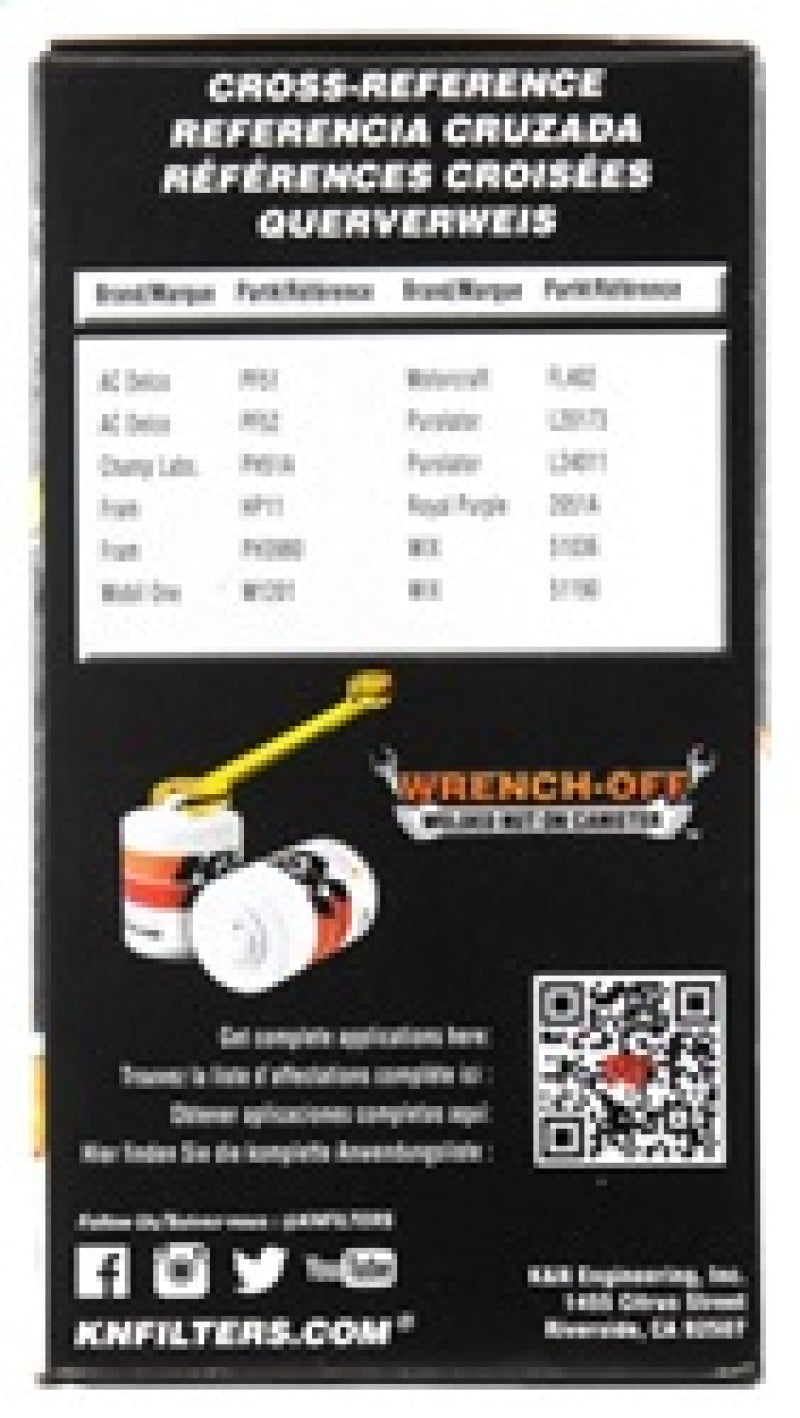 K&N Oil Filter OIL FILTER; AUTOMOTIVE HP-2001