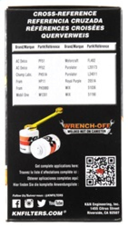 K&N Oil Filter OIL FILTER; AUTOMOTIVE HP-2001