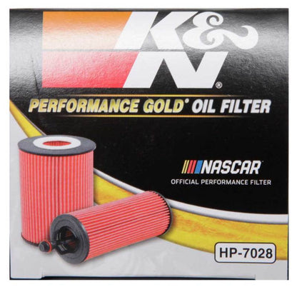 K&N Performance Oil Filter for 2010+ Mercedes Benz GLE350D 3.0L V6 DSL 2.75in OD x 3.625in H HP-7028
