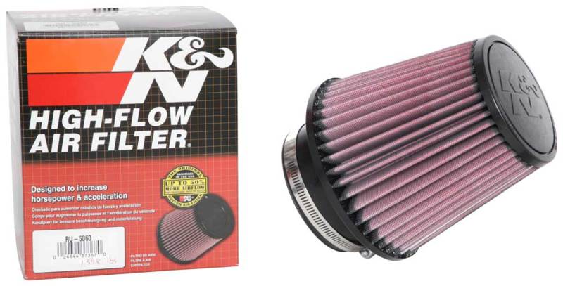 K&N Universal Clamp-On Air Filter 4in FLG / 6-1/2in B / 4-1/2in T / 6in H RU-5060