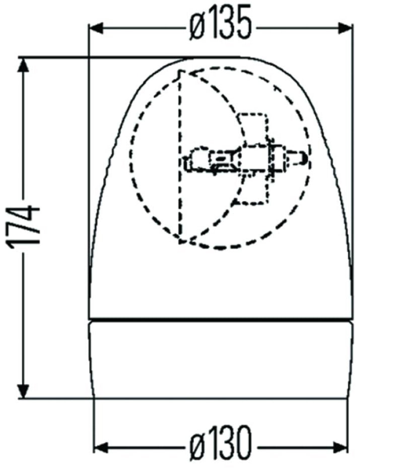Hella Rotating Beacon H12V Amber Lamp 2Rl 007337021