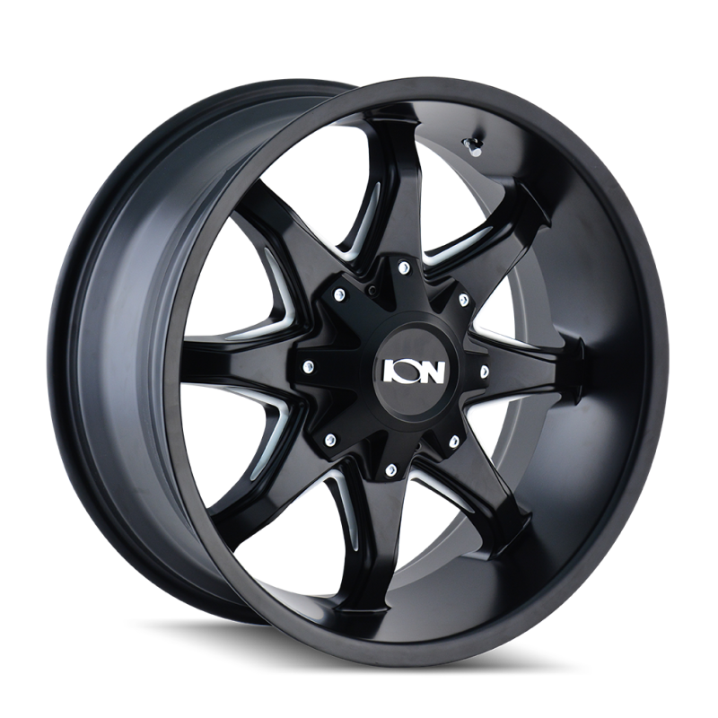 ION Type 181 20x9 / 5x127 BP / -12mm Offset / 87mm Hub Satin Black/Milled Spokes Wheel 181-2952M12