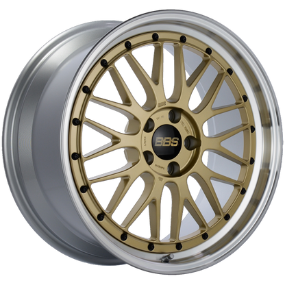 BBS LM 19x9 5x112 ET42 Gold Center Diamond Cut Lip Wheel -82mm PFS/Clip Required LM250GPK