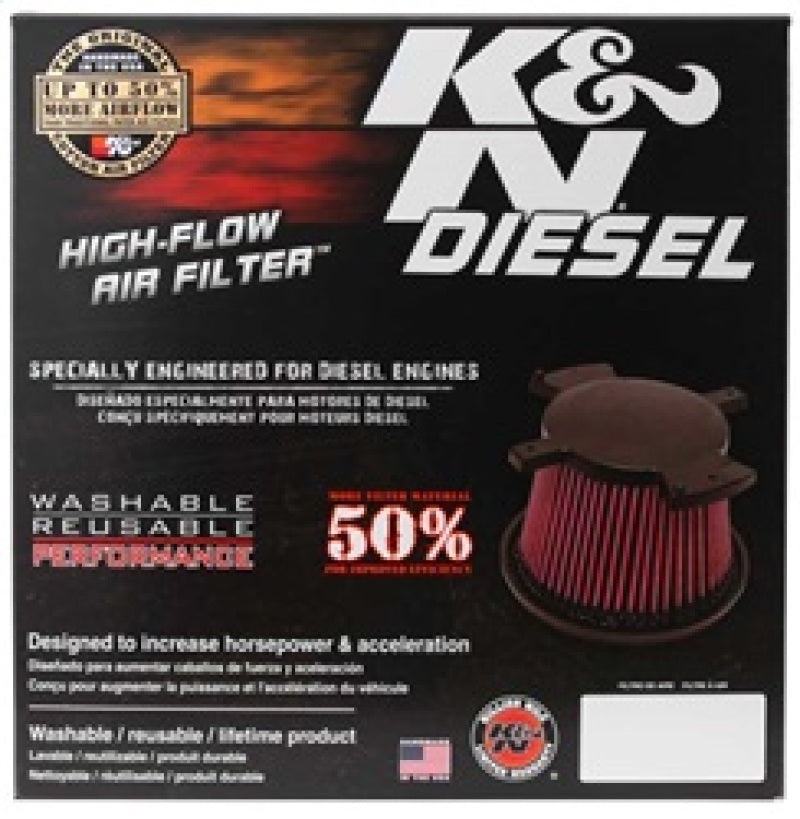 K&N 10-11 Dodge Ram 2500/3500/4500/5500 6.7L L6 Diesel Replacement Air Filter E-0787